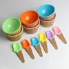 Ny ny 1set Kids Ice Cream Bowl Spoon Set Hållbara barn gåvor härlig efterrätt skål diy glass verktyg glassskål+sked för barn dessert skåluppsättning