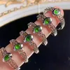 Figurines décoratives 6pcs Natural Diopside Ring Green Gemstone Variable Classic Women Party Bijoux Healing Reiki Cadeau