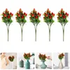 Fleurs décoratives 5 pcs Simulate Strawberry Home Decor Artificial tige Bouquet Fake Tiges Vase remplissage Decors Branches PVC Fruit Faux DIY