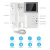 Intercom 4,3 tums videodörrtelefon Intercom Handtag Lås upp Night Vision Twoway Doorbell Kit Rainproakt IR -kamera för hemsäkerhetsvilla