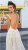 Свадебные платья Berta Beach Beach v Seck Appliqued Sexy Backless Sexy Bridal Howns с съемным поездом по подключению юбки плюс свадебное платье