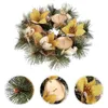 Decorative Flowers Christmas Holder Creative Stand Pine Cones Retro Candleholder Single-headed Candlestick Metal Chic Wedding