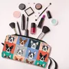 Cosmetic Bags Boston Terrier Dog Cartoon Portable Makeup Case For Travel Camping Outside Activity Toiletry Jewelry Bag