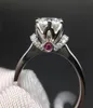 9k White Gold Moissanite Ruby Crown Lab Diamond Moissanite Jewelry Romantic Wedding Anniversary Ring6243246