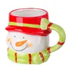 Tasses de Noël Snowman de neige en verre en verre à eau tasse tasse de tasse de lait à motifs à motifs à motifs