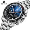 Zegarek na rękę Benyar Moon Watch for Men Dial Chronograph Waterproof Waterproof Quartz Mens Watches Automatyczny sport Top Luksus Clock 2024