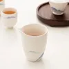 Kopjes schotels handgeschilderde bergwit porselein fair cup Chinese cha hai thee zee thee theekop theeware ceremonie gebruiksvoorraad