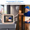 Doorbell 2.4in inteligentny dzwonek do drzwi Pleefole przeglądarka antytheft wideo rekord drzwi TFT LCD Wyświetlacz 140 ° Kąt do zabezpieczenia domu