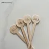 Forks 100pcs personalizados picadas de bolo de bolo de bolo com iniciais de noiva e noivo para o noivado de casamento Annivery Party Decoration