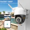 Kameror 8MP HD WiFi IP -kamera utomhus trådlöst CCTV -kamera P2P Security PTZ Camera Dual Lens Video Surveillance ICSEE