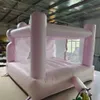 3x3m（10x10ft）白い紫色の弾力のある家pvcインフレータブル弾力性のある弾力性のある城の子供たちの子供の子供ジャンプエリアとブロワーフリーエア船のスライド