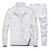 Parcours masculin Tracks Tracksuit Spring automne automne classique de sport classique veste pantalon 2 pièces de vêtements de sport blancs