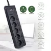 Converter Multiple Power Strip Surge Protection Eu Plug Electrical Extension Sockets with Usb 5 Way Outlets Independent Control 2m Cord