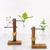 Vases Décoration de maison Ornement de table d'ornement en bois Verbe Vase Vase Plant Fleur Arrangement hydroponique Hydroponic