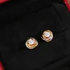 Boucles d'oreilles Brand Vintage Tricyclique pour les femmes de luxe Bijoux de mode créateur d'oreilles 925 Silver Diamond