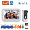 Intercom 7 Color Touch Screen Wifi Video Door Phone Intercom Entry System 1 Monitor Support TF Card Record + 1 RFID Doorbell HD Camera