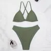 Krótkojeżniczka dla kobiet w strojach kąpielowych 2024 Trendy bikini Summer Sexy Push Up Bra Three Point Dwuczęściowy moda stała kolorowa odzież plażowa