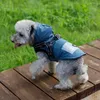 Hundkläder Vattentät fleece foderjacka varm hoodie rockar valp rockar vindbrytare med dubbel d koppel väst tröja