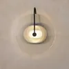 Vägglampa nordisk modern minimalistisk G4 LED -ljus kreativ personlighet glas vardagsrum rund sovrum gång modell hus