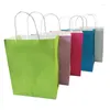 Gift Wrap 10 Pcs/lot Natural Kraft Paper Bag With Handle Wedding Party Favor Recyclable Bags 27 21 11cm