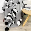 Blankets Cute Panda Sofa Blanket Cover Cartoon Office Nap Knitted Leisure Air Conditioning Kids Bedroom