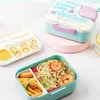 Dinkware mini mini a doppia strati per pranzo materiale a microonde durevole con scissori per bambini portatili