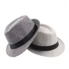 Berets Gentleman Bowler Chapeaux Fashion Retro Men Fedoras Adult Classic Chapeau Male Sun Outdoor Old Man Wide Brim Hat