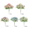 Dekorativa blommor Fake Flower Bouquet Simulation Tea knoppar Färgglada POGRAFI PROPPS High-End Wedding Home Room Decorations