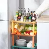 Mutfak Depolama Hooki Sebze Rafı Zemin Çok Fonksiyonlu Oyuncak Meyve Plastik Banyo Üçgen Köşe Raf