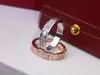 Luxury brand Jewelry Designer Ring Couples Diamond Screw Ring Ladies stainless steel zircon jewelry Gift 6-10