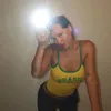 Сексуальная бразильская уличная одежда Sling Yellow Crop Top для женской девчонка повседневная одежда Эластичная рукавица Camis без спинки.