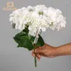 Flores decorativas 5 cabeças Hydrangea seda vermelha rosa artificial Fake Bouquet Flor Arranjos para decoração de casamento em casa