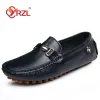 Insoles Yrzl Loafers Men Handmade Leather Shoes Casual Driving Flats Slipon Shoes Moccasins Boat Shoes Black/white/blue Plus Size 3748