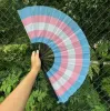 Rainbow Folding Fans LGBT Colorful Hand-Held Fan for Women Men Pride Party Decoration Music Festival Events Dance Rave Supplies 0404