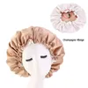 2024 Bonnets de cheveux en satin réversibles Capes à cheveux double caler Ajuster le chapeau de couverture de la tête de bonnet de nuit pour accessoires de coiffage à ressort bouclé pour