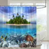 Duschvorhänge Seaside Landschaft Outdoor Vorhang Strand Hawaii Kokosnussbaum Island Natur Polyester Stoff Hängende Badezimmerdekoration