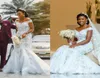 Romantyczne vintage na ramię syrenę ślubną sukienki ślubne na ślub z aplikacjami z koralikami sukienki ślubne