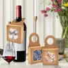 Enveloppe cadeau 25pcs Boîte de bouteille de vin utile marron / blanc délicat de biscuits décoratifs délicat