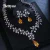 Verktyg Bettyue Brand Charm Fashion Jewelry Set AAA Multicolor Zircon White Gold Plant Jewelry Set for Woman Florid Wedding Present