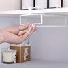 Kitchen Storage Free Punch Decorative Bar Shelf Cabinet Wine Glass Rack Hanging Stemware Holder Cup Hanger