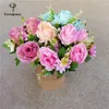 Wedding Flowers 4 Head Silk Rose 3 Daisy Artificial European Multicolor Fake Bridal Bouquet Home Party Decoration Flors