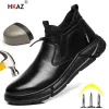 Boots Waterproof Safety Shoes Men Work Steel Toe Caps Male Indestructible Work Boots Protective Shoes PunctureProof Security Footwear