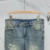 2024 Spring Herbst Stickerei Druck Reißverschluss Herren Jeans Leichtes Mann des Menschen mit langen Bleistifthosen WCNZ036