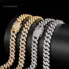 16 18 20 22 24 tum 8mm Moissanite halsband Hip Hop Miami Cuban Chain Sier smyckesuppsättning