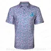 Chemises 2023 New Men Golf Wear Floral Casual Imprimerie Fashion Tops Polo Vêtements à manches courtes