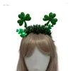 Party Supplies Green Shamrock Flower Headband For StPatricks Day Decorative Irish Festive Hair Hoop Supply Carnival Ornament