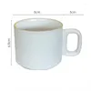 Tazas de cerámica vertical Taza de cerámica 220 ml Café de té de porcelana para el hogar con mango Cafés de téware