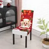 Stoelhoezen Kerst Decoratieve omslag Elastische Santa Claus Keuken Dining Seat Slipcovers voor eetkamer