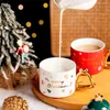 Mugs Ticktockery Christmas Tree Modeling Coffee Cups Ceramic Cup With Cover Gold Wind Chimes Handle Drinking