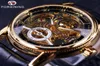 Forsiner Hollow Graving Skeleton Casual Designer Black Golden Case Gear Corgueur Automatic Watches Men Luxury Brand Watches1652366